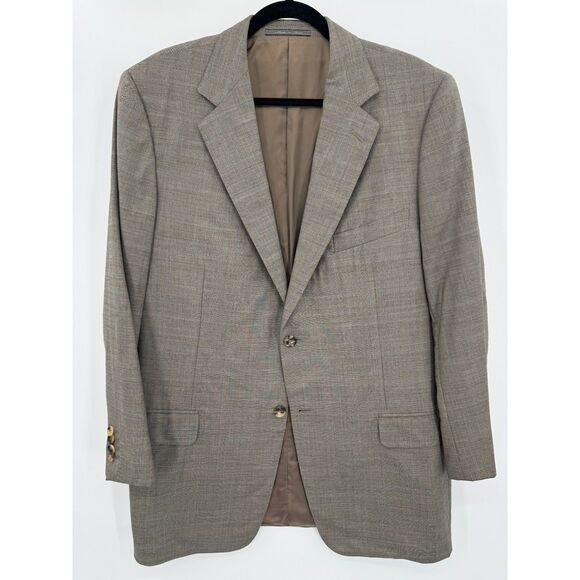 ERMENEGILDO ZEGNA Gray Plaid 2 Button 100% Wool 15 MilMil 15 Blazer 44R 54R EUR - Picture 1 of 10